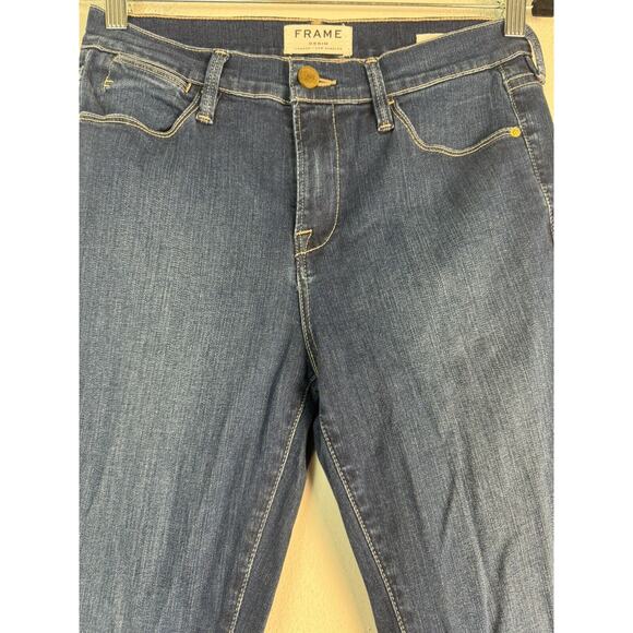 Frame Le High Flare Jeans In Dark Women’s Size 28 - Picture 4 of 15